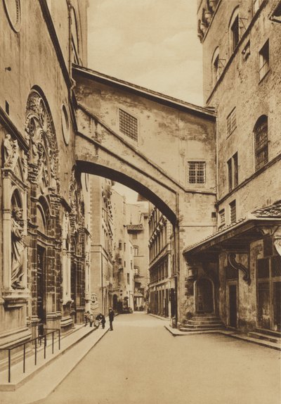 Firenze / Florencie: Kostel S Michele, Spodní část ze západní strany, Arnolfo di Cambio a Taddeo Gaddi (černobílá fotografie) od Italian Photographer