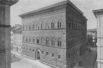 Florencie, Palazzo Strozzi (černobílá fotografie) od Italian Photographer