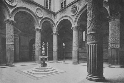 Florencie, Palazzo Vecchio, The Cortil (černobílá fotografie) od Italian Photographer