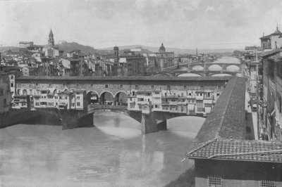 Florencie, Pohled na tři mosty (černobílá fotografie) od Italian Photographer
