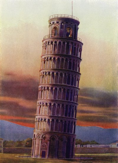 Šikmá věž v Pise, Itálie (kolorovaná fotografie) od Italian Photographer