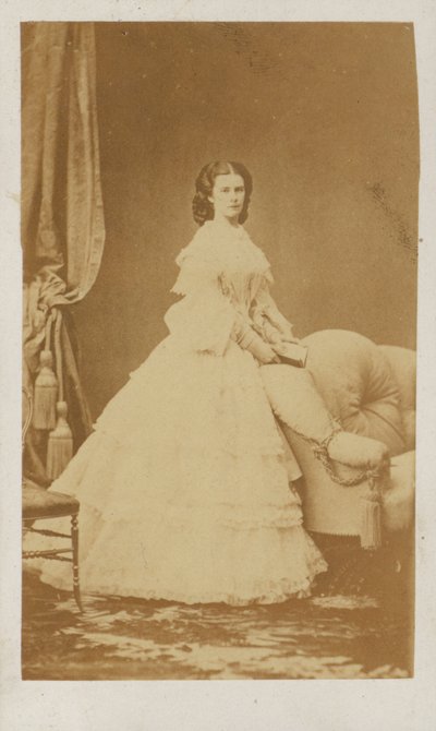 Maria Sophie Bavorská, královna choť Františka II., krále dvou Sicílií (černobílá fotografie) od Italian Photographer