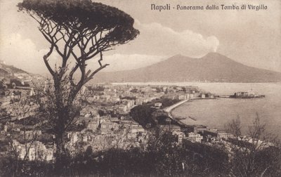 Neapol - Neapol, panorama od Vergiliovy hrobky (čb fotografie) od Italian Photographer