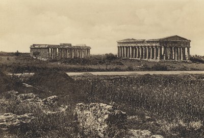 Neapol: Pesto, Neptunův chrám a Ceres (černobílá fotografie) od Italian Photographer