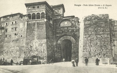 Perugia, Itálie, Etruscan nebo Augustus Urban Gate od Italian Photographer