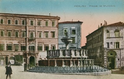 Perugia, Radniční náměstí, c 1910 od Italian Photographer