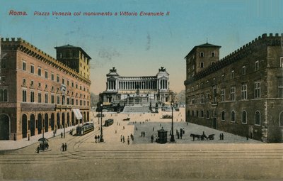Piazza Venezia a pomník italského krále Viktora Emanuela II., Řím. Pohlednice odeslána v roce 1913. od Italian Photographer