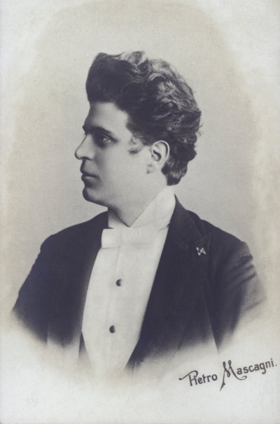 Pietro Mascagni, italský skladatel opery Cavalleria Rusticana (čb foto) od Italian Photographer