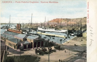 Ponte Federico Guglielmo a terminál trajektu, Janov od Italian Photographer