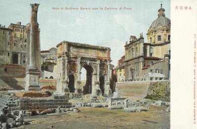 Řím, Itálie, oblouk Septimia Severa, sloup Foca od Italian Photographer