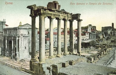 Řím, Itálie, Forum Romanum, Saturnův chrám od Italian Photographer