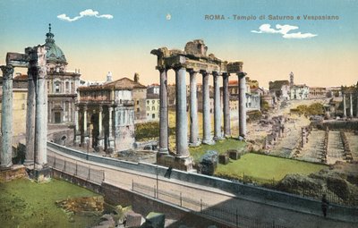 Řím, Itálie, Chrám Saturn A Vespasianus od Italian Photographer