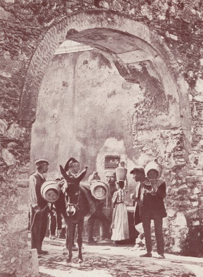 Sicílie: Stará brána, Taormina (čb fotografie) od Italian Photographer