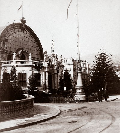 Vchod do výstavy výtvarných umění v Montecarlo, v roce 1898, 25.2.1898 (čb foto) od Italian Photographer