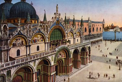 Venezia / Benátky: průčelí baziliky z Torre dell