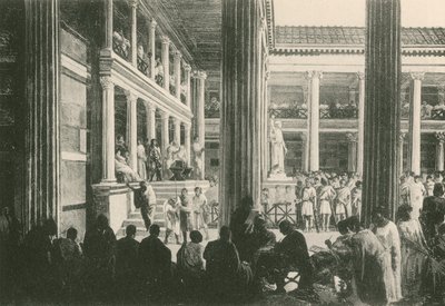 Trestní rozsudek v bazilice (hlubotisk) od Italian School