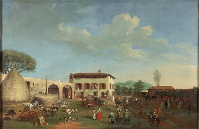 Hospodářský dvůr od Italian School