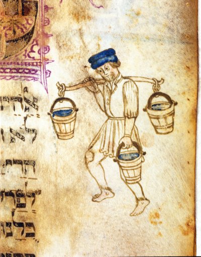 Židovský nosič vody (vellum) od Italian School