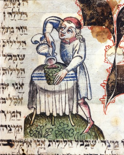 Domácí sluha nalévající víno (vellum) od Italian School