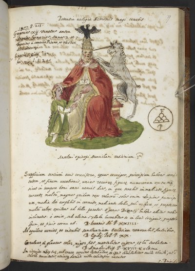 Přidejte MS 17432 „Proroctví a obrazy patnáctého papeže, od Joachima z Fiore...“ (inkoust a barva na papíře) od Italian School
