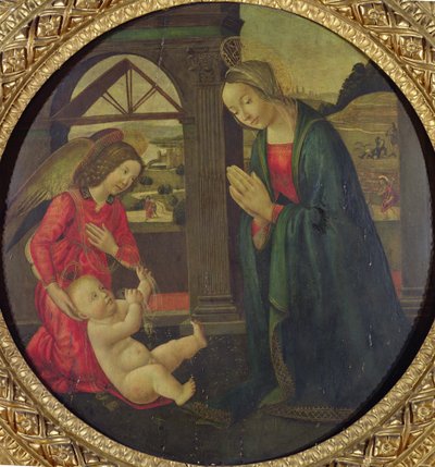 Adoration of the Child (olej na panelu) od Italian School
