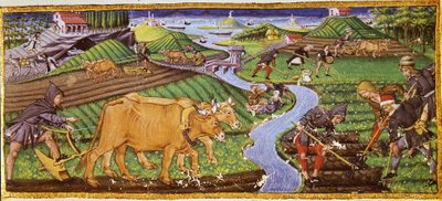 Zemědělství na počátku 15. století. Biblioteca Riccardiana, Florencie. od Italian School