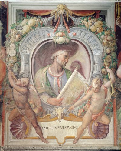 Amerigo Vespucci, v Sala del Mappamondo od Italian School