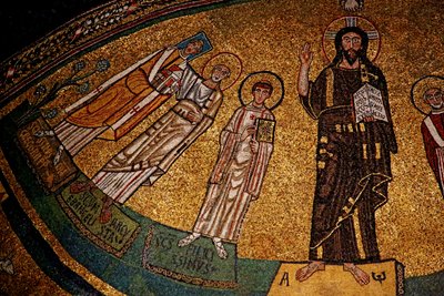 Apsida s Kristem, svatými a papežem Řehořem IV. (mozaika) od Italian School