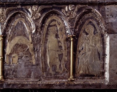 Archa Barbarossy s výjevy ze života sv. Jana Křtitele (dřevo, stříbrný list a kameny od Italian School