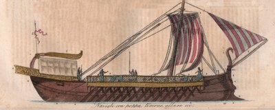 Athénská triéra, 4. století př. n. l. (acrostolium) - Triere ou triréme - rytina z „“ Zvyků a tradic všech národů vesmíru. To je historie vlády, zákonů, milicí, náboženství všech národů od nejvzdálenějších dob až po od Italian School