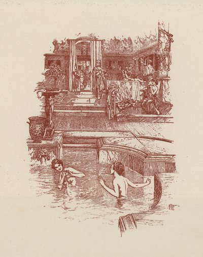 Římské lázně (litografie) od Italian School