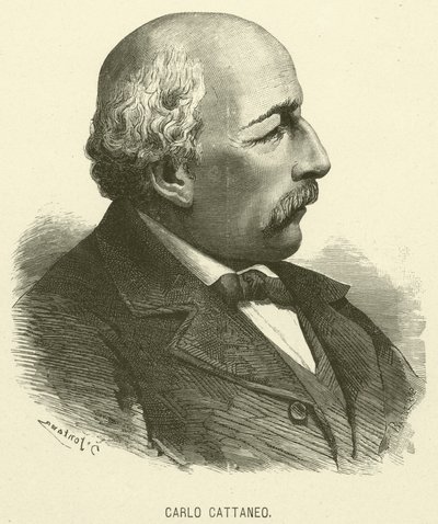 Carlo Cattaneo (rytina) od Italian School
