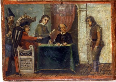 Odsouzení občana za přítomnosti soudce a zástupců města 1273. Národní archiv, Siena. od Italian School