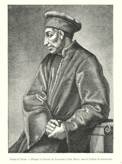 Cosimo starší, Po portrétu Pontorma, v San Marco, v cele Savonarola (rytina) od Italian School