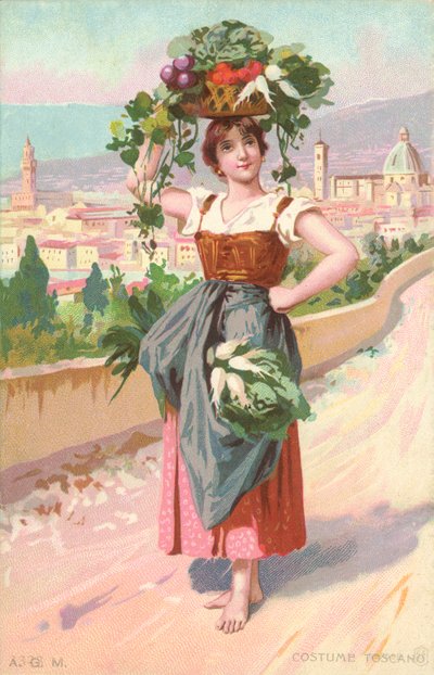 Toskánský kroj (chromolit) od Italian School