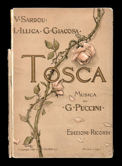 Obálka, Libretto della Tosca od Giacoma Pucciniho, edice Ricordi, Itálie od Italian School