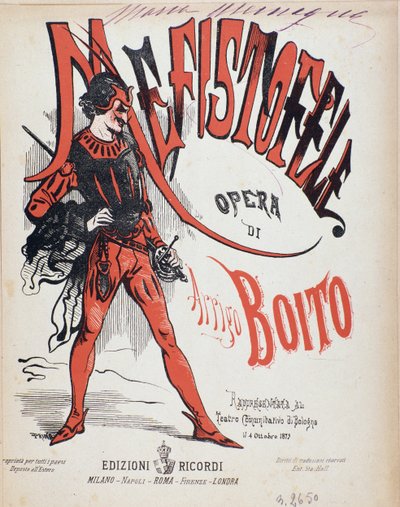 Obálka partitury opery Mefistofele od Arriga (Enrica) Boita od Italian School