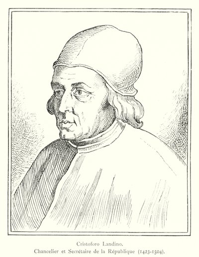 Cristoforo Landino, kancléř a tajemník republiky od Italian School