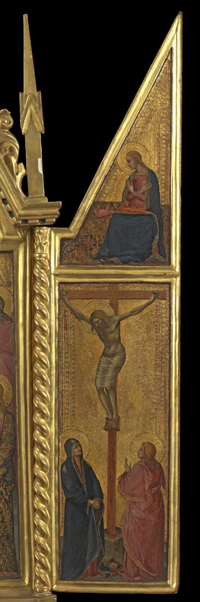 Ukřižování s Pannou Zvěstování - nahoře (pravý panel), cca 1330-70 (tempera na panelu) od Italian School