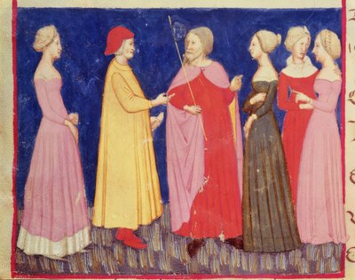 Dante a Beatrice v ráji, z Božské komedie od Dante Alighieri (1265-1321) od Italian School