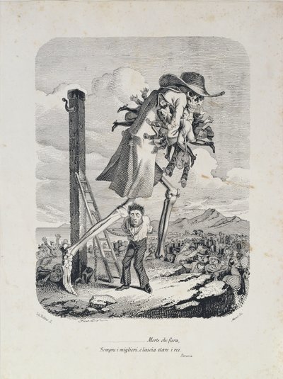 Smrt bere všechny dobré a opouští padouchy, kolem roku 1850 od Italian School
