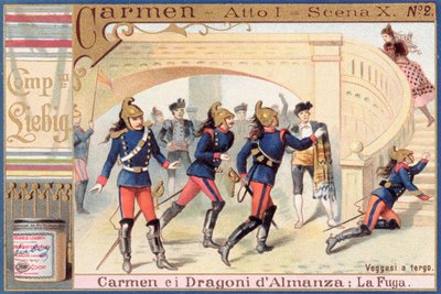 Dekorace pro první dějství, scéna i z Carmen od Georgese Bizeta (1840-1875) od Italian School