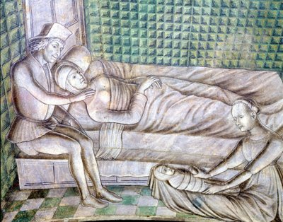 Detail fresky hradu Roccabianca v Parmě z roku 1480, dnes na Castello Sforzesco v Miláně. Představuje příběh Griseldy, převzatý z povídky z „Dekameronu“ Giovanniho Boccacia (1313 - 1375). (Grisélidis). Toto je sto od Italian School