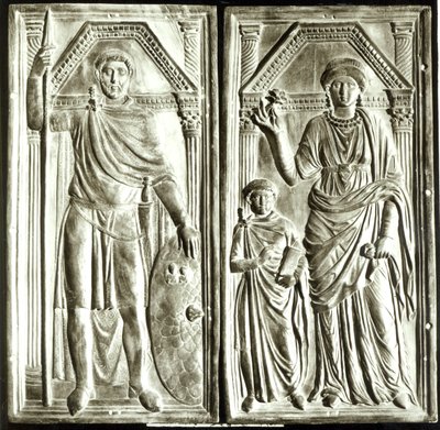 Diptych zobrazující Stilicha (asi 365-408), Serenu a Eucharia od Italian School