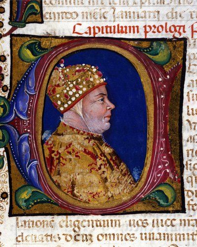 Doge Antonio Venier, iluminovaný portrét z roku 1382, od Italian School