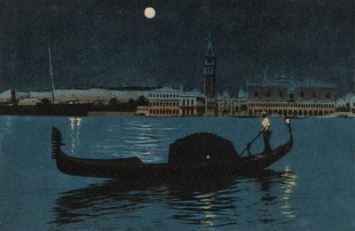 Dóžecí palác a Kampanila (barevná litografie) od Italian School
