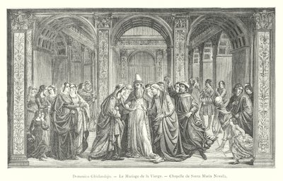 Domenico Ghirlandajo, Svatba Panny Marie, kaple Santa Maria Novella (rytina) od Italian School