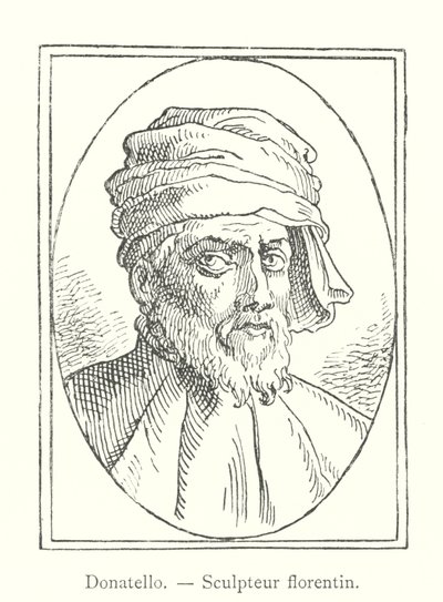 Donatello, florentský sochař (rytina) od Italian School