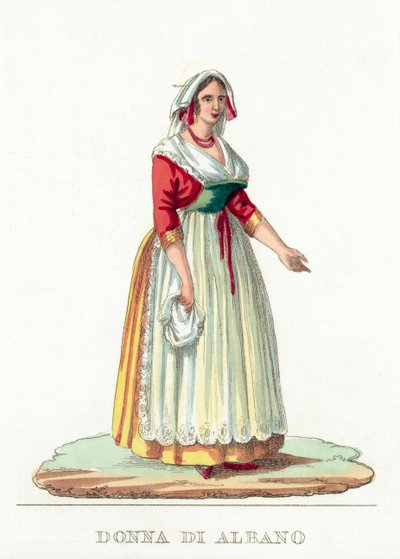 Donna Di Albano (barevná rytina) od Italian School