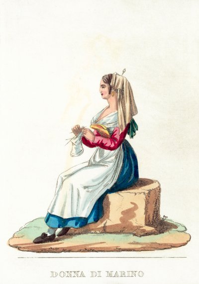 Donna Di Marino (barevná rytina) od Italian School